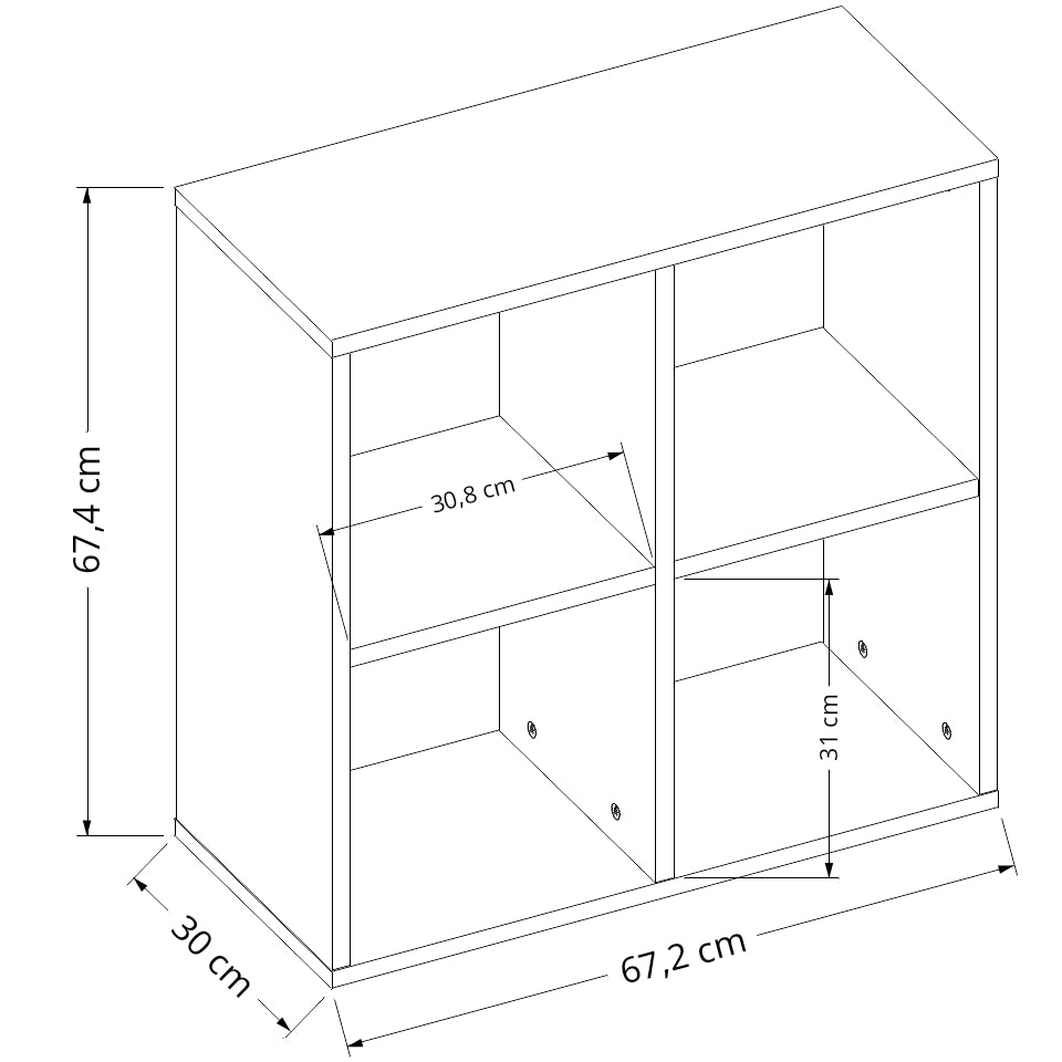 Regał otwarty KLX 2x2