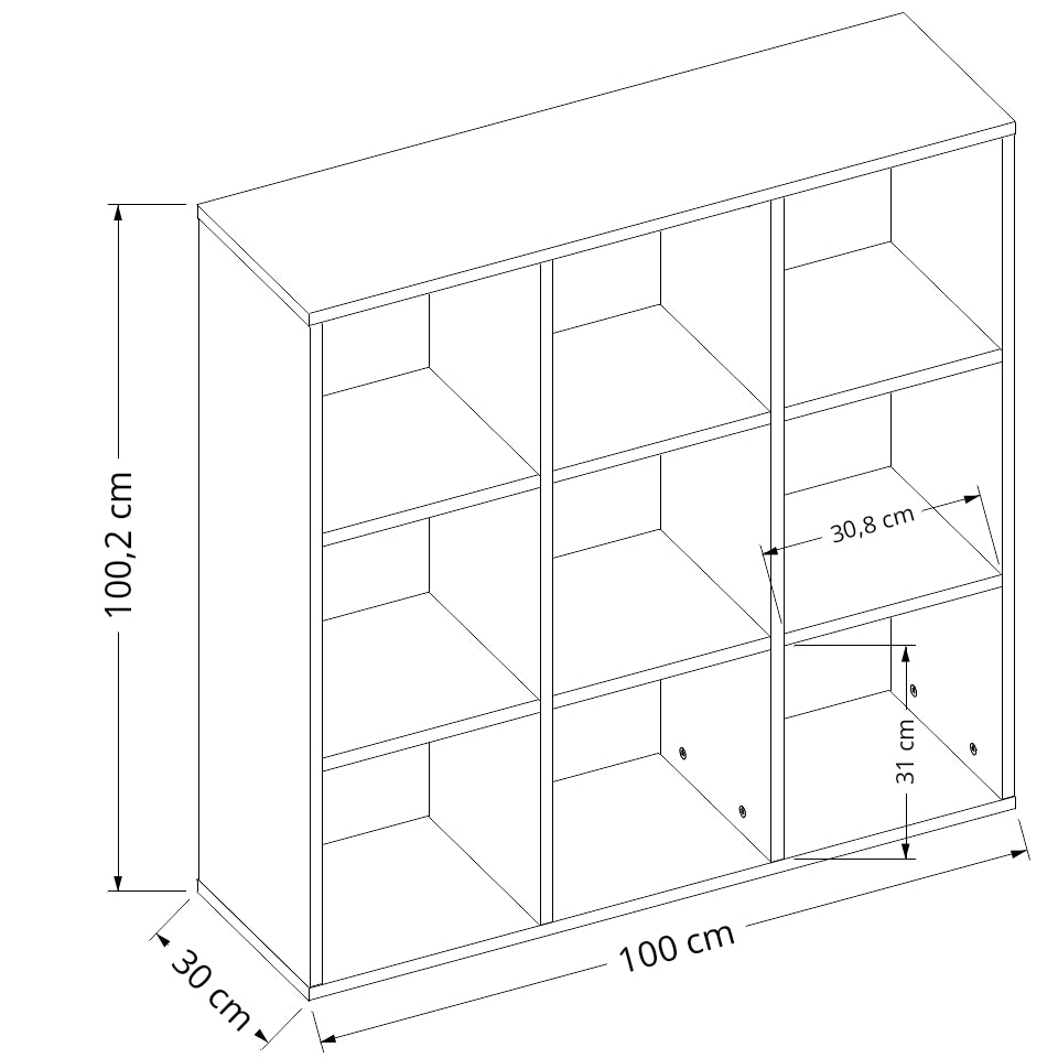 Regał otwarty KLX 3x3